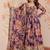 Purple russian silk floral digital print with embroidered sequins anarkali suit festive wear