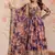 Purple russian silk floral digital print with embroidered sequins anarkali suit festive wear