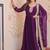 Purple designer faux georgette gown with zari & sequins embroidery and embroidered dupatta     luxury ethnic set