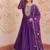 Purple star georgette zari sequins embroidered gown with dupatta