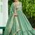 Pista green vichitra silk embroidered sequins anarkali suit festive wear
