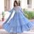 Mita sky blue faux georgette sequins zari embroidered gown with dupatta