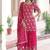 Rani pink faux georgette embroidered ready to wear palazzo suit