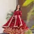 Maroon faux georgette zari sequins embroidered anarkali suit festive wear