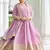 Lavender designer dusty-tone faux georgette gown with embroidery & sequins dupatta