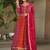 Pink faux georgette anarkali suit with zari sequins embroidery festive wear