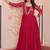 Rani pink faux blooming embroidered sequins zari work gown