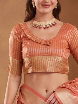 assam cotton art silk embroidered zari temple border saree with blouse. 5