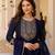 Navy Rayon Embroidery Work Straight Kurta Pant and Dupatta Set