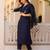 Navy Rayon Embroidery Work Straight Kurta Pant and Dupatta Set
