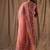  Pink Linen Slub Printed Work Straight Kurta Pant and Dupatta Set
