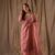  Pink Linen Slub Printed Work Straight Kurta Pant and Dupatta Set