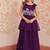 Purple designer faux blooming embroidered gown with bead work & canvas patta