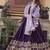 Purple star georgette embroidered gown with gold crush dupatta