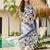 Navy Blue Silk Blend Printed Work Straight Kurta Pant and Dupatta Set