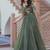 Green crunchy silk thread embroidered koti anarkali gown festive wear