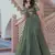 Green crunchy silk thread embroidered koti anarkali gown festive wear