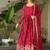 Maroon chinnon sequence embroidered gown