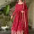 Maroon chinnon sequence embroidered gown