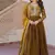 Green embroidered chiffon anarkali set with dupatta