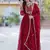 Maroon sequin embroidered georgette anarkali set