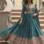 Teal faux georgette embroidered sequins anarkali suit festive wear