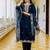  Teal Viscose Chanderi Embroidery Work Straight Kurta Pant and Dupatta Set