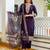 Purple Viscose Chanderi Embroidery Work Straight Kurta Pant and Dupatta Set