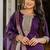 Purple Viscose Chanderi Embroidery Work Straight Kurta Pant and Dupatta Set