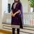 Purple Viscose Chanderi Embroidery Work Straight Kurta Pant and Dupatta Set