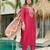 Pink Rayon Embroidery Work Straight Kurta Pant and Dupatta Set