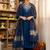 Blue Viscose Silk Embroidery Work A-Line Kurta Pant and Dupatta Set