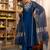 Blue Viscose Silk Embroidery Work A-Line Kurta Pant and Dupatta Set