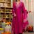Pink Viscose Silk Embroidery Work A-Line Kurta Pant and Dupatta Set