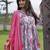 white Rayon Printed Work Flared Kurta Pant and Dupatta Set