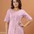 Pink Floral printed pure cotton round neck tunic