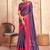 plum with rani pink border art silk blend with foil print casual wear saree
