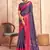 plum with rani pink border art silk blend with foil print casual wear saree