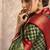 dark green with red border art silk blend with foil print casual wear saree
