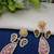 Gold plated pachi kundan studded peacock pink drop earrings