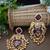Gold plated pachi kundan studded bird chandbali kashmiri ghungaroo red drop earrings