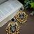 Gold plated pachi kundan studded bird chandbali kashmiri ghungaroo black drop earrings