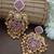 Gold plated pachi kundan studded bird chandbali kashmiri ghungaroo pink drop earrings