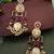Gold plated pachi kundan studded ghungaroo kashmiri red drop earrings