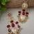 Gold plated pachi kundan studded ghungaroo kashmiri red drop earrings