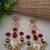 Gold plated pachi kundan studded ghungaroo kashmiri red drop earrings