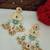 Gold plated pachi kundan studded ghungaroo kashmiri green drop earrings