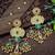 Gold plated pachi kundan studded ghungaroo kashmiri green drop earrings