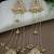 Gold-plated kashmiri long jhumka earrings with pearl & ghungroo chains