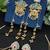 Gold-plated kashmiri long jhumka earrings with matching ear chains